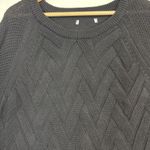 Sonoma  Lattice Stitch Knit Sweater Womans L Black Tunic Long Sleeve No Tags Photo 2