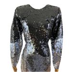 Olegcassini Size6 80s Intricate Beaded MIDI Gala Evening Cocktail Dress Y2K Black Size 6 Photo 2