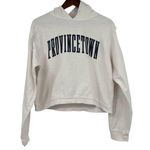 Royce white Provincetown spell out hoodie sweatshirt cozy women's size small Photo 0