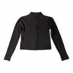 Lacoste VTG Womens S/M Black Cropped Full Zip Mock Neck Knit Cardigan Academia Photo 1