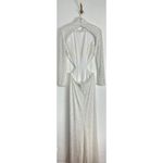 La Femme  Sequin Long Sleeve Cutout Gown in White Size US 10 Photo 6