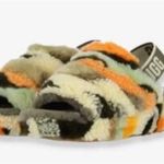 UGG  slide Fluff Yeah Slide Cali Collage Olive Green Shoe New Size 10 Photo 1