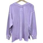 Aerie  Wonde V-Neck Sweatshirt Women Sz S‎ Purple Oversized Slouchy Smiley Boho Photo 2