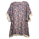 Indigo Rose XL Floral Kimono Cardigan Lace Trim Boho Fest Hippie Cottage Spring Purple Photo 3