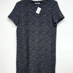 ZARA Trafaluc Black White Geometric Print Knit Short Sleeve Shirt Dress Small Photo 0