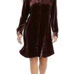 Eileen Fisher NWOT Mandarin Collar Lng Velvet Shirt Dress Tunic sz medium Photo 3