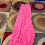 Sim & Sam  Pink Ruffle Dot Long Maxi Dress Spaghetti Straps Smocked Back Medium Photo 3