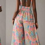 Anthropologie NWT  LOVE THE LABEL Eva Floral Ruffled Pink Jumpsuit Sz S Photo 0