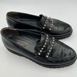 Paul Green Black Patent Leather Studded Loafers Platform Chunky Sole Size 8 Photo 0