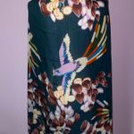 Large Bird Scarf Novelty Print Tapestry Floral Wrap Cotton Shawl Brown Photo 4