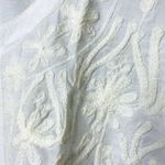 Womens Kurta Floral Long Sleeve Embroidered Blouse V Neck u Longline Shirt Tunic White Size undefined Photo 4