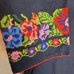 DURGA NAVY SCALLOP TRIM TASSEL NECK EMBROIDERED TAPESTRY FLORAL TUNIC SMALL Red Photo 11