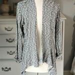 Living Doll  Cardigan Black White Sweater Flowy Lightweight Womens Small Photo 1