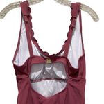 Charmo Women's Scalloped Ribbed One Piece Swimsuit Mauve Women’s Size Large NWT Pink Photo 8