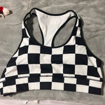 Checkered Black and White Sports Bra Size undefined Photo 0