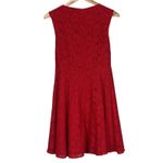 French Connection Lace Fit & Flare Dress Womens 6 Red Mini Sleeveless Classy Photo 5