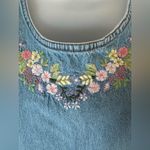 Jane Ashley Vintage 90’s  Embroidered denim maxi dress floral Size Medium Photo 2