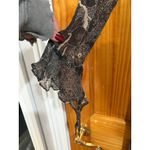 ECI New York 100% Silk Floral Maxi Dress Size 8 Sheer Ruffle Romantic Evening Black Photo 4