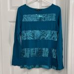 Chaus Sport Sparkly Teal Colored Long Sleeve Top Size S NWOT Blue Photo 1