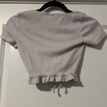 ZARA ribbed, runched and ruffled short sleeve crop top Photo 3