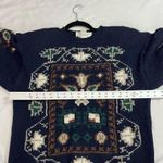 Vintage 90’s Patterned Navy Blue Sweater Size M Photo 5
