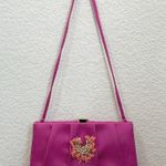 Oscar de la Renta Pink Satin Coral Bead Embellished Clutch Evening Shoulder Bag Photo 10