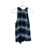 J.Crew Plaid Halter Top Blue Green Yellow Tie Neck Holiday Winter H3481 Size 10 Photo 1