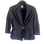 Anne Klein Single Button 3/4 Sleeve Black Stretch Blazer. Size Small. Photo 2