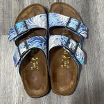 Papillio Birkenstock Stylish Blue Patterned Sandals Size 7 Photo 8