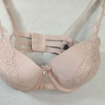 Smart & Sexy Pink Bra 38DD Lace Bow Floral Photo 0