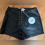 Princess Polly Black Vegan Leather Zip Front Shorts 10 Photo 1