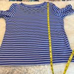 Coral Bay  Nautical Theme Shirt Top Blue White Stripes Women’s Size XL Photo 5