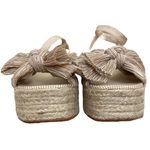 Loeffler Randall Posey Bow Beige Gingham Espadrille Platform Sandals Photo 4