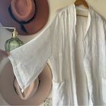 Eileen Fisher 100% organic linen open front duster cardigan white Women SIZE 1X Photo 0
