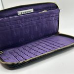 Adrienne Vittadini Womens Black Long Zip Around Wallet CC Slot Cheetah Pebbles Photo 5