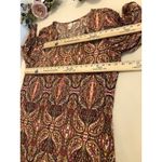 Tacera Women’s Dress Size 1X Boho Paisley Print Midi Dress 3/4 Tab Sleeve Photo 7