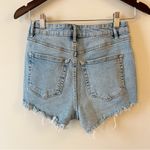 ZARA  High Rise Cut Off Jean Shorts Size 2 Distressed Light Blue Wash Photo 4