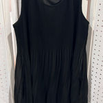 Sunny Leigh Black Pleated Asymmetrical Hem Tank Top Women Size L Photo 0