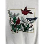 Vintage Nutcracker Women's Medium Crewneck Christmas Bird Xmas Sweatshirt Winter White Photo 4