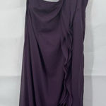 Vera Wang White  Maxi Gown Dress Women 20 Purple Ruffle Formal‎ Wedding Guest Photo 0
