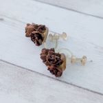 Vintage Screw Back Earrings Brown Natural Vibes Boho Photo 10