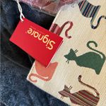 Cat print tapestry tote signare Red Photo 3