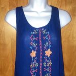 Royal Blue Embroidered Between Me & You Tank Top Size XS Photo 1