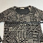 Nabee Tribal Print Open Knit Back Top Size Small Edgy Punk 90s Y2K Casual Tan Photo 5