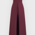 NWOT Kay Unger Zeda Crepe Dress Burgundy Pantsuit Purple Size 0 Photo 3