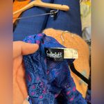 Frederick's of Hollywood Frederick’s Hollywood Plunge Front Jessica Lace Teddy floral blue & fuchsia XS Photo 7