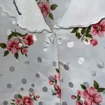 VAL MODE lingerie dainty top medium floral polka dot buttonup embroidered collar Pink Photo 3