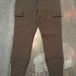 River Island Cargo Pants Brown Nylon Unisex Size 14 Elastic Waist Photo 0