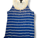 Lane Bryant NWOT  Royal Blue Striped Crotchet Razorback Tank Top Size 16 Photo 0