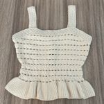 J.Crew New  Crochet Ruffle Sweater Tank Top Ivory Size XS Fitted Photo 2
